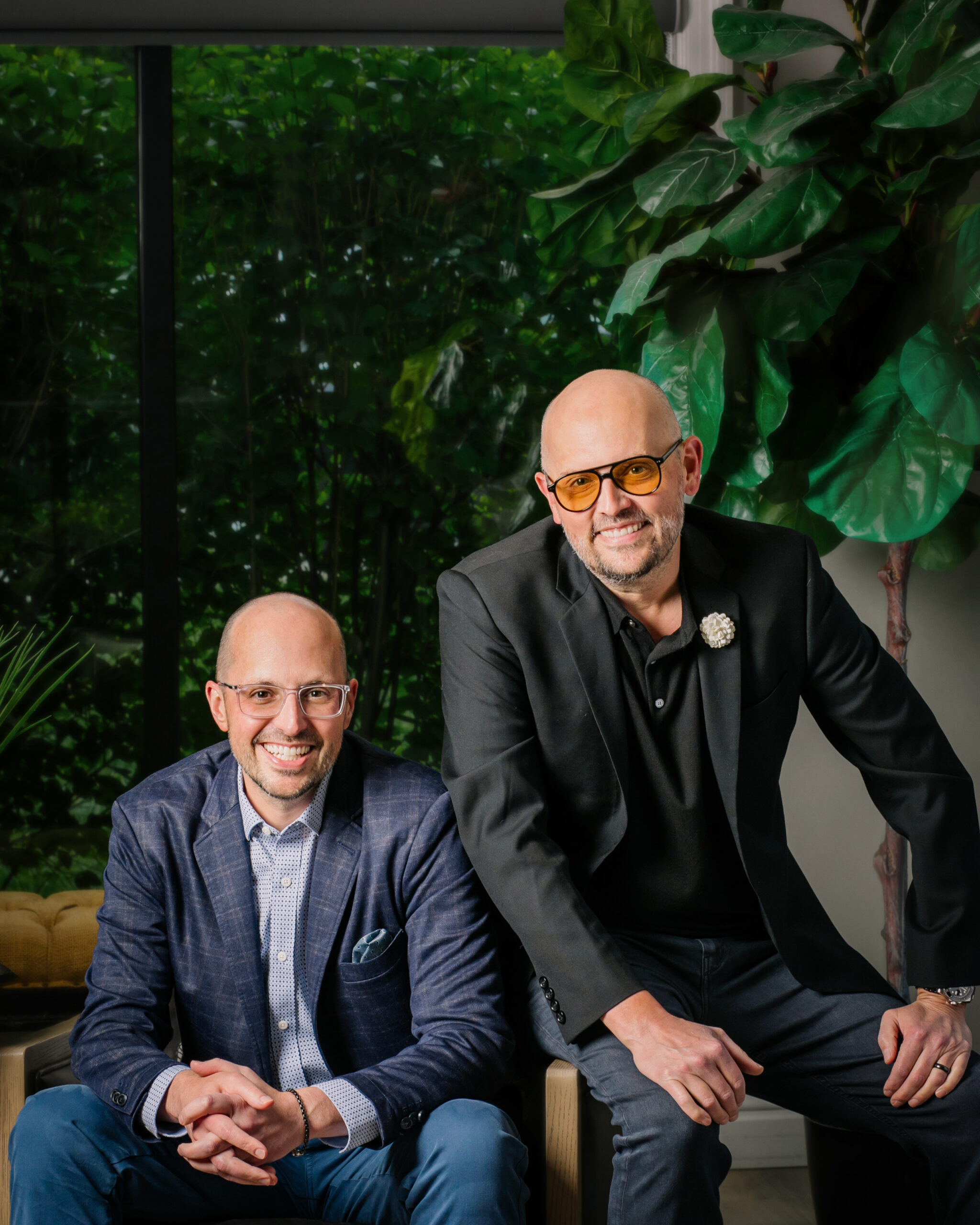 Headshot of Drs. Brian and Robert Klaich in the waiting room of Cranberry Dental Studio